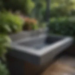 Elegant outdoor deep sink integrated into a garden space
