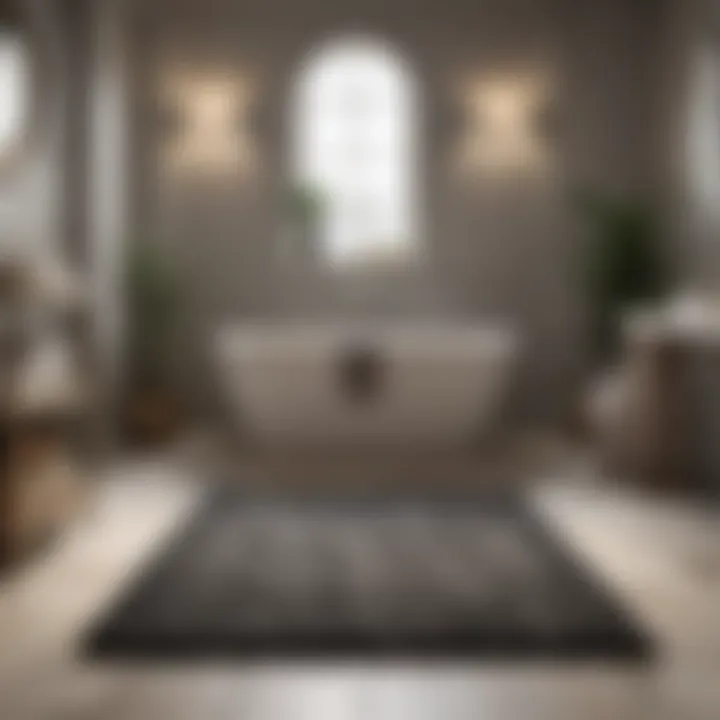 Luxurious texture of a plush bathroom rug