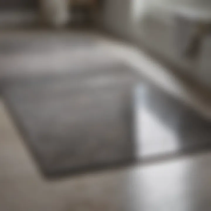 Safety features of a non-slip area rug in a wet environment