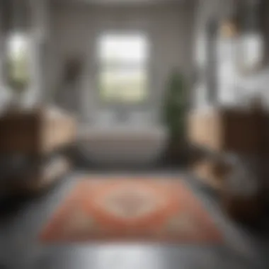 Stylish Area Rug Enhancing Bathroom Decor Stylish area rug enhancing bathroom decor