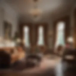 Elegant traditional living room with vintage furniture