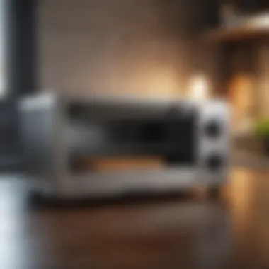 Sleek Design of a Countertop Toaster Oven A modern countertop toaster oven showcasing its sleek design
