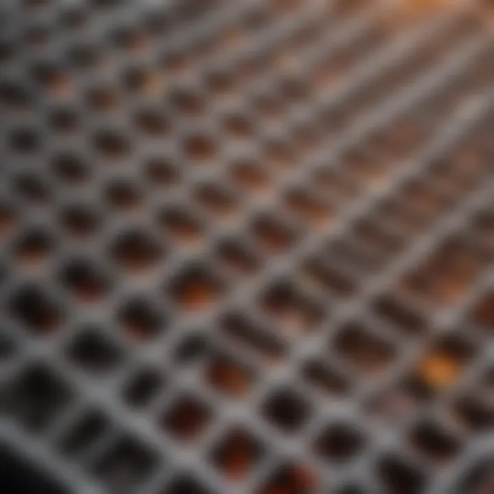 Detail of grill grates showcasing high-quality materials