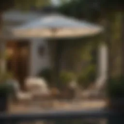 Elegant Tuuci outdoor umbrella in a luxurious patio setting