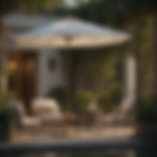 Elegant Tuuci outdoor umbrella in a luxurious patio setting