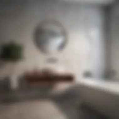Minimalist bathroom wall decor featuring simple geometric shapes