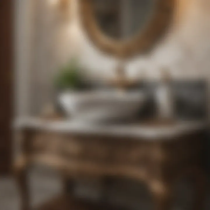 Vintage-inspired bathroom vanity with ornate detailing