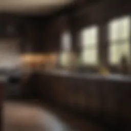 Elegant dark wood cabinets enhancing kitchen ambiance