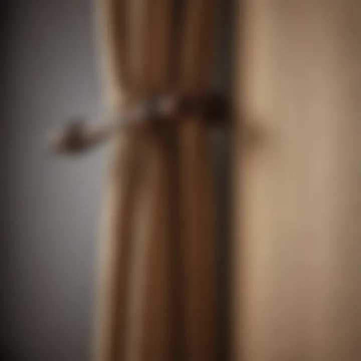 Stylish wooden curtain rod holder enhancing rustic interior design