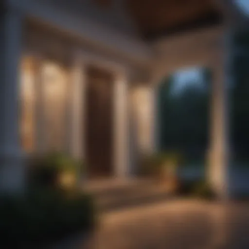 Elegant front porch lighting design highlighting architectural features