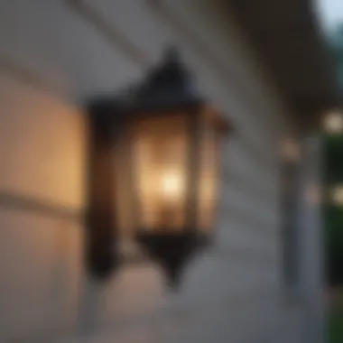 Close-up of energy-efficient porch light fixture