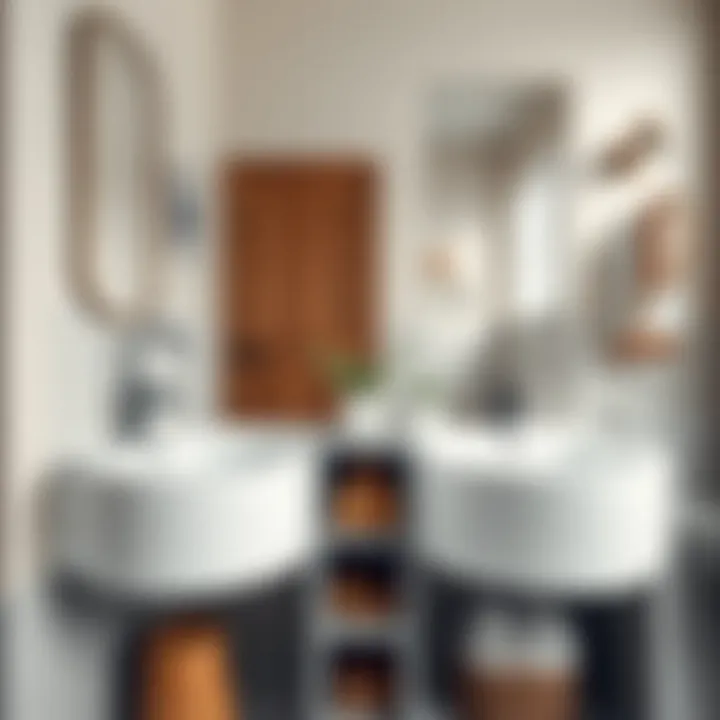 Innovative Double Sink Arrangement for Country Style Innovative double sink arrangement in a country-style bathroom