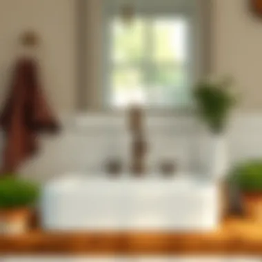 Charming Rustic Farmhouse Sink Design Rustic farmhouse sink with vintage faucet and wood accents