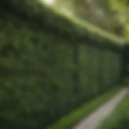 Lush green privacy hedge in a residential garden