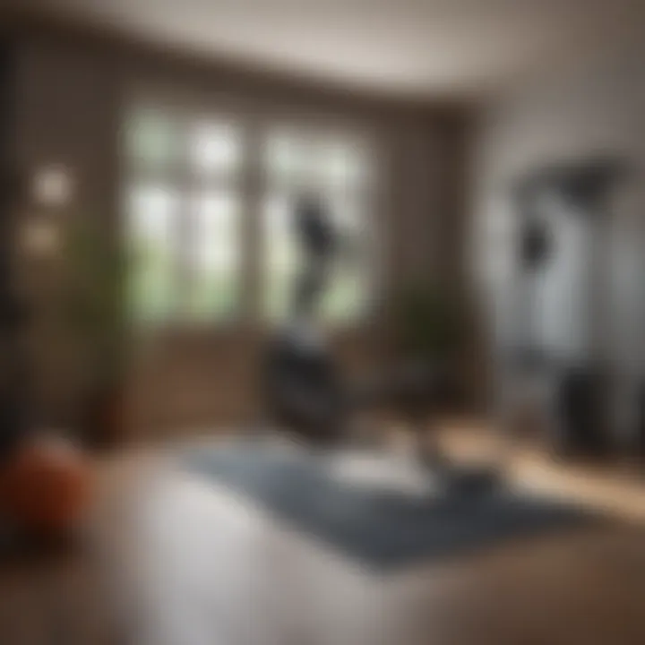 Selection of various fitness equipment for home gym