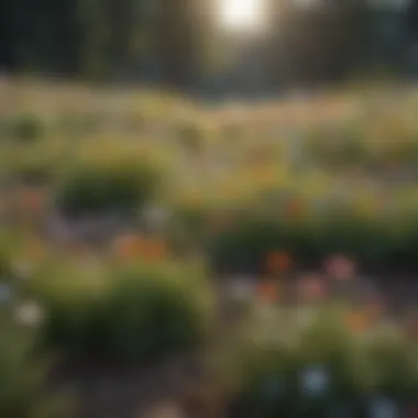 A landscape featuring rich colorful wildflowers