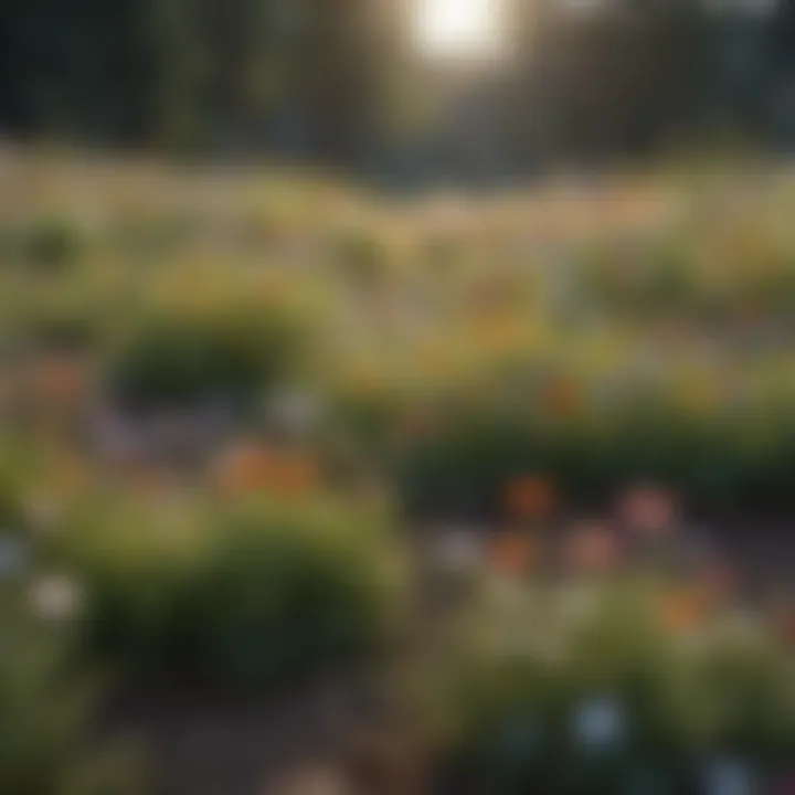 A landscape featuring rich colorful wildflowers
