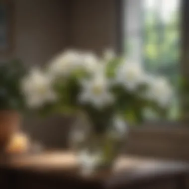 Gardenias Enhancing Interior Ambiance An interior space infused with the fragrance of blooming gardenias