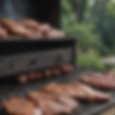 A smoker grill showcasing beautifully smoked meats