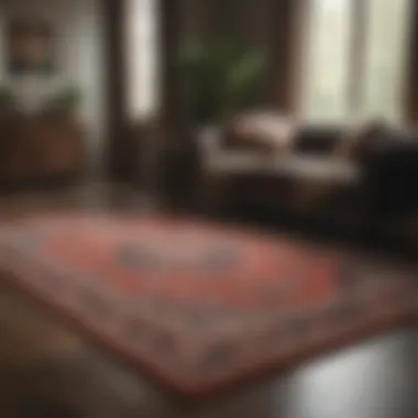 Luxurious indoor rug in a cozy living room