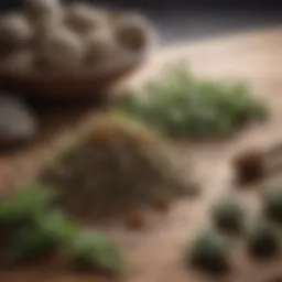 A selection of dried herbs suitable for making moth repellent sachets