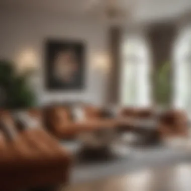 Cozy Seating Area in a Long Living Room Elegant long living room arrangement with a cozy seating area