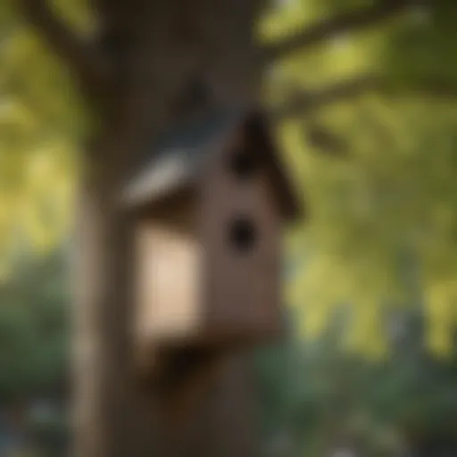 A well-constructed bat house mounted on a tree