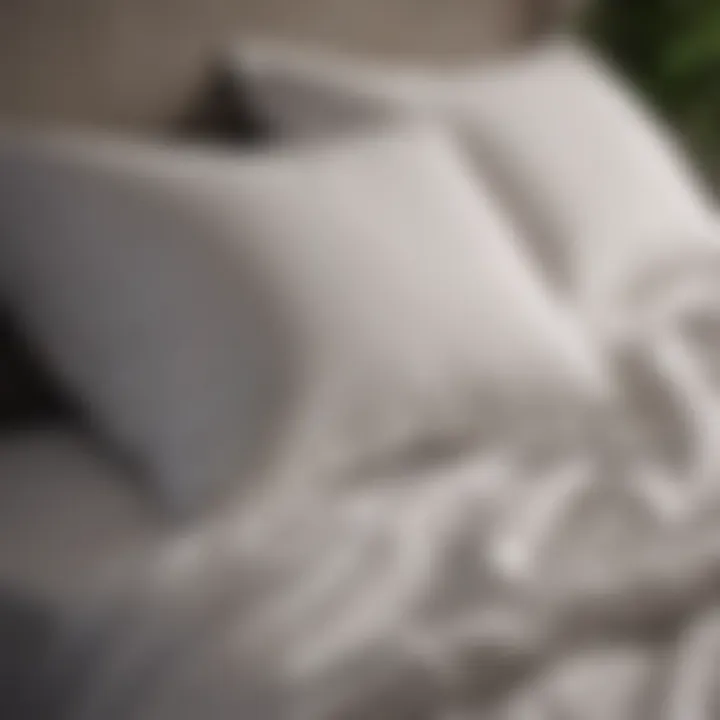 A clean and fresh pillow displayed on a neatly made bed