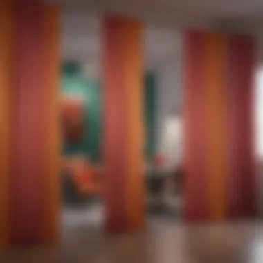 Vibrant Fabric Partition Idea Colorful fabric partition for a vibrant look