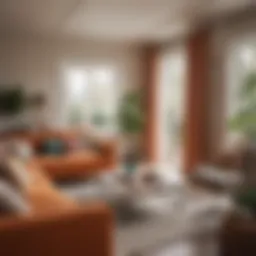 A cozy living room featuring a harmonious color palette