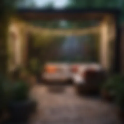 Cozy seating area in a small backyard