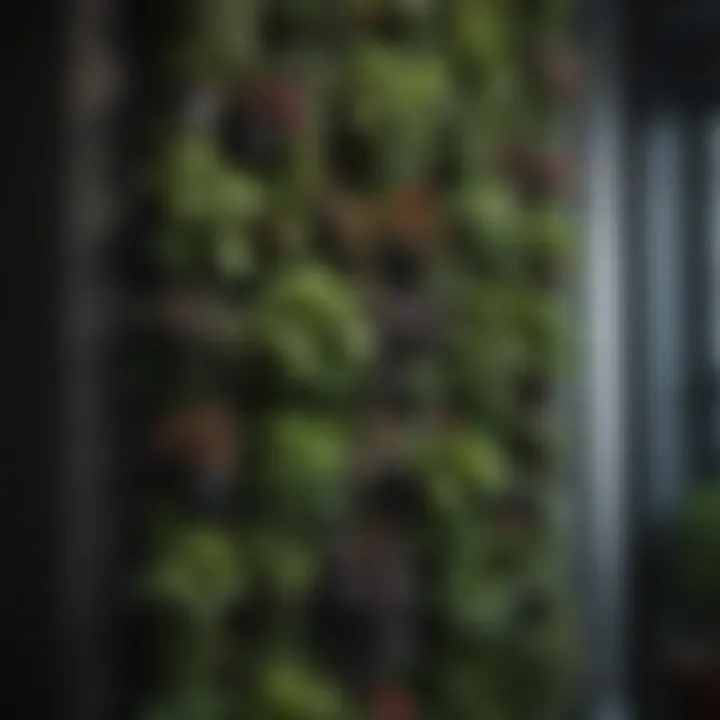 Vertical garden with vibrant plants