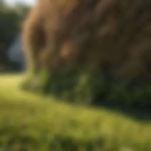 Vibrant lawn with visible thatch buildup