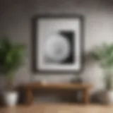 Elegant wall decor arrangement featuring various art pieces