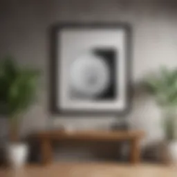 Elegant wall decor arrangement featuring various art pieces