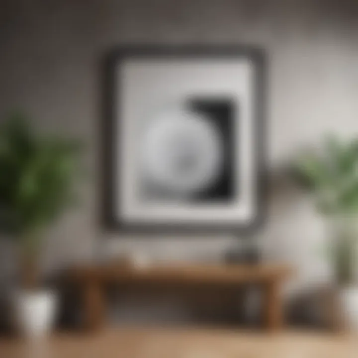 Elegant wall decor arrangement featuring various art pieces