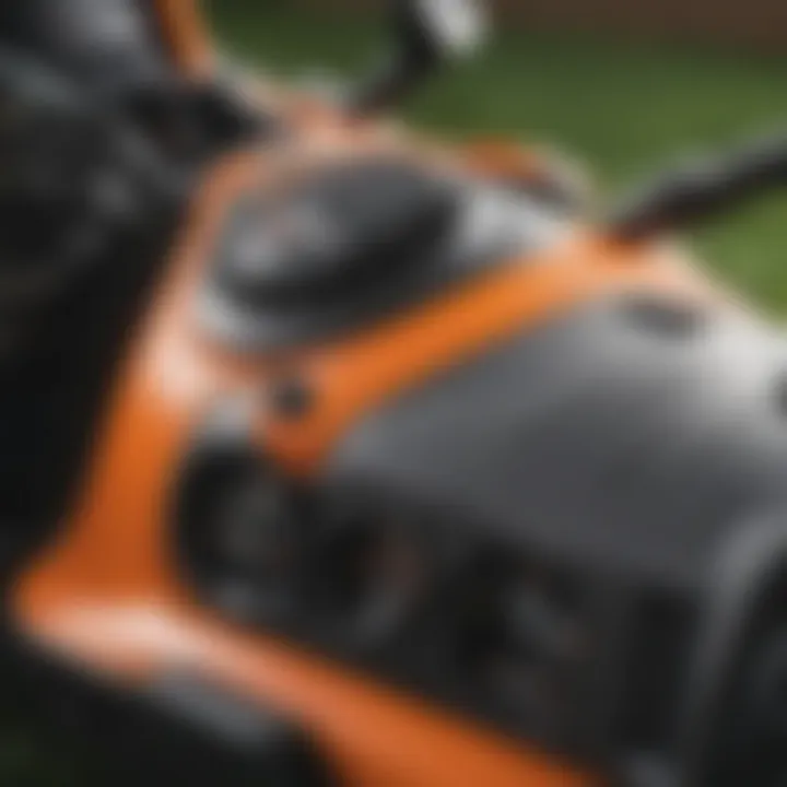 Close-up of Husqvarna mower controls