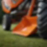 Detailed view of the Husqvarna lawn mower side discharge chute showcasing its construction.