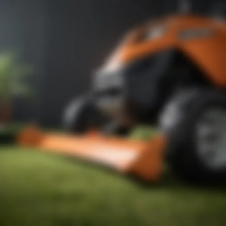 Image highlighting maintenance tips for the Husqvarna side discharge chute.