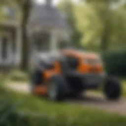 Husqvarna self-propelled lawn mower in action