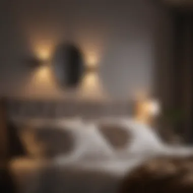 Warm ambiance created by wall lights next to a bed