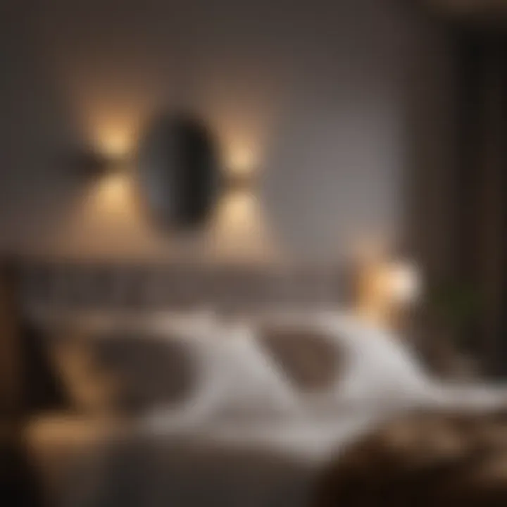 Warm ambiance created by wall lights next to a bed