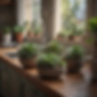 Succulents Enhancing Kitchen Aesthetics Stylishly arranged succulents adding charm to a kitchen space