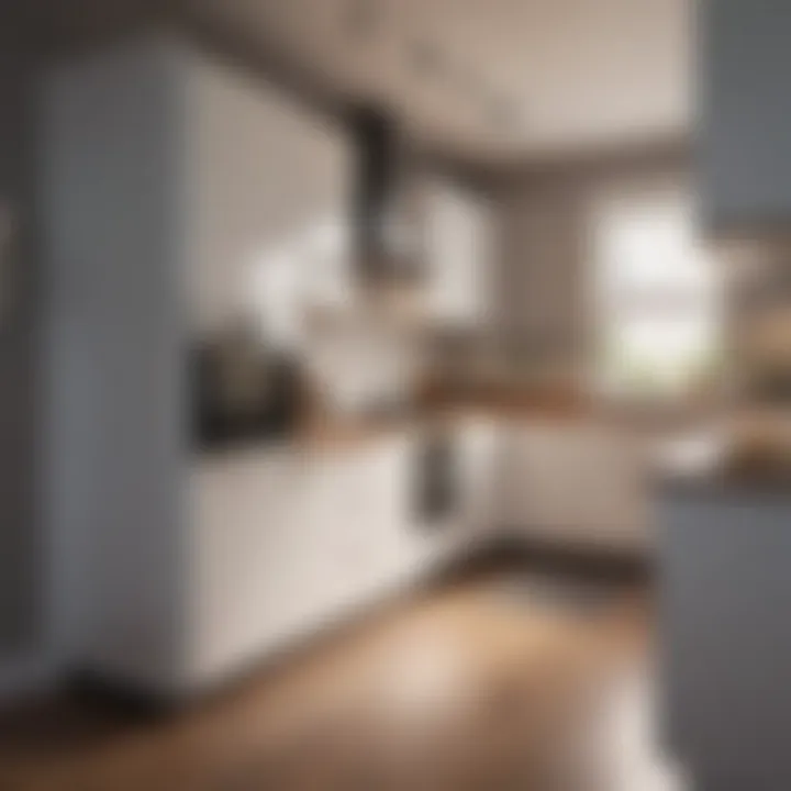 Efficient use of space in a compact kitchen with multifunctional furniture