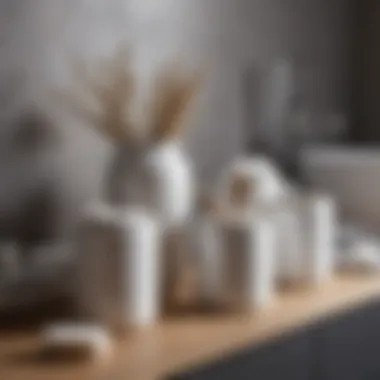 Chic Ceramic Storage Jars Chic ceramic jars used to store cotton pads and swabs, enhancing decor and organization