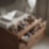 Elegant wood vanity organizer showcasing compartments for cosmetics and toiletries