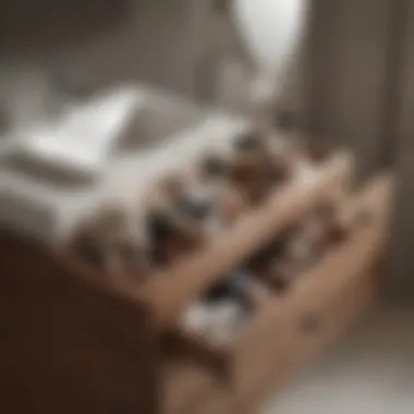 Elegant wood vanity organizer showcasing compartments for cosmetics and toiletries