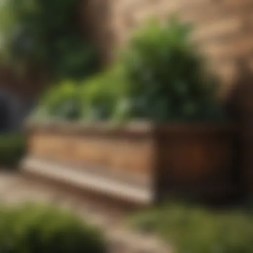 Elegant wooden border planters enhancing garden aesthetics