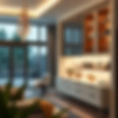 Modern Cabinet Lighting Design Modern cabinet lighting design enhancing a contemporary living area