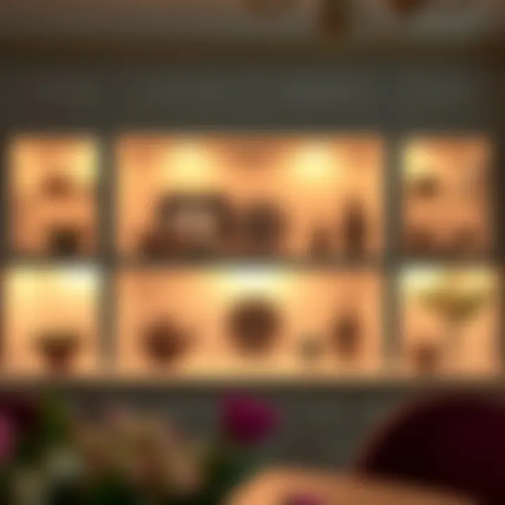 Stylish Interior Cabinet Lighting Stylish interior cabinet lighting showcasing decorative items